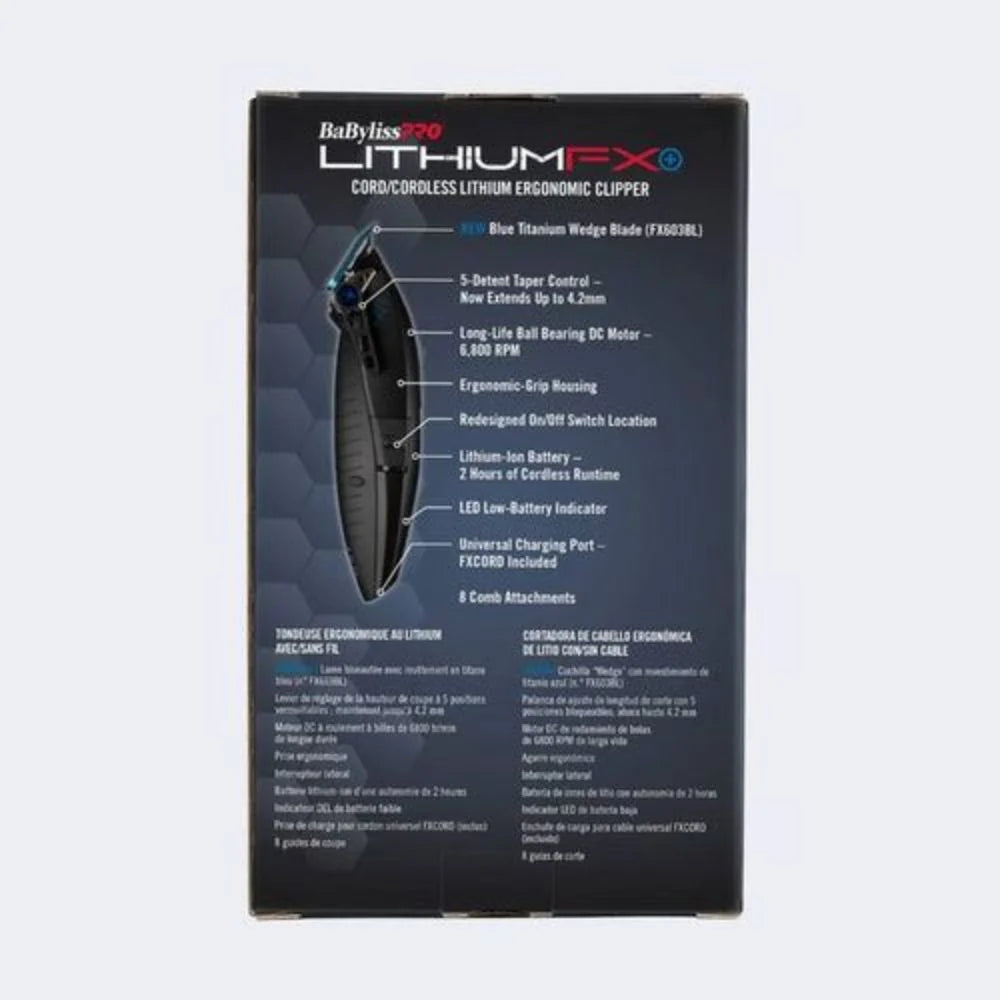 BABYLISS PRO LIMITED EDITION LITHIUM FX CORDLESS ERGONOMIC CLIPPER - MATTE BLACK (FX673NSMB)