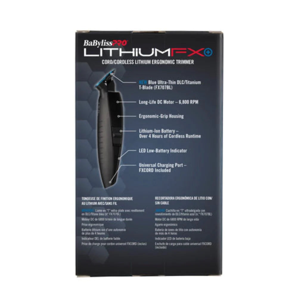 BABYLISS PRO LIMITED EDITION LITHIUM FX+ CORD/CORDLESS ERGONOMIC TRIMMER - MATTE BLACK (FX773NMB)