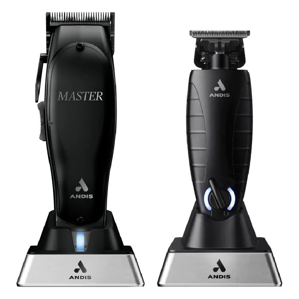 ANDIS MASTER CORDLESS CLIPPER BLACK LABEL EDITION + GTX-EXO M-FORCE CORDLESS TRIMMER (COMBO)