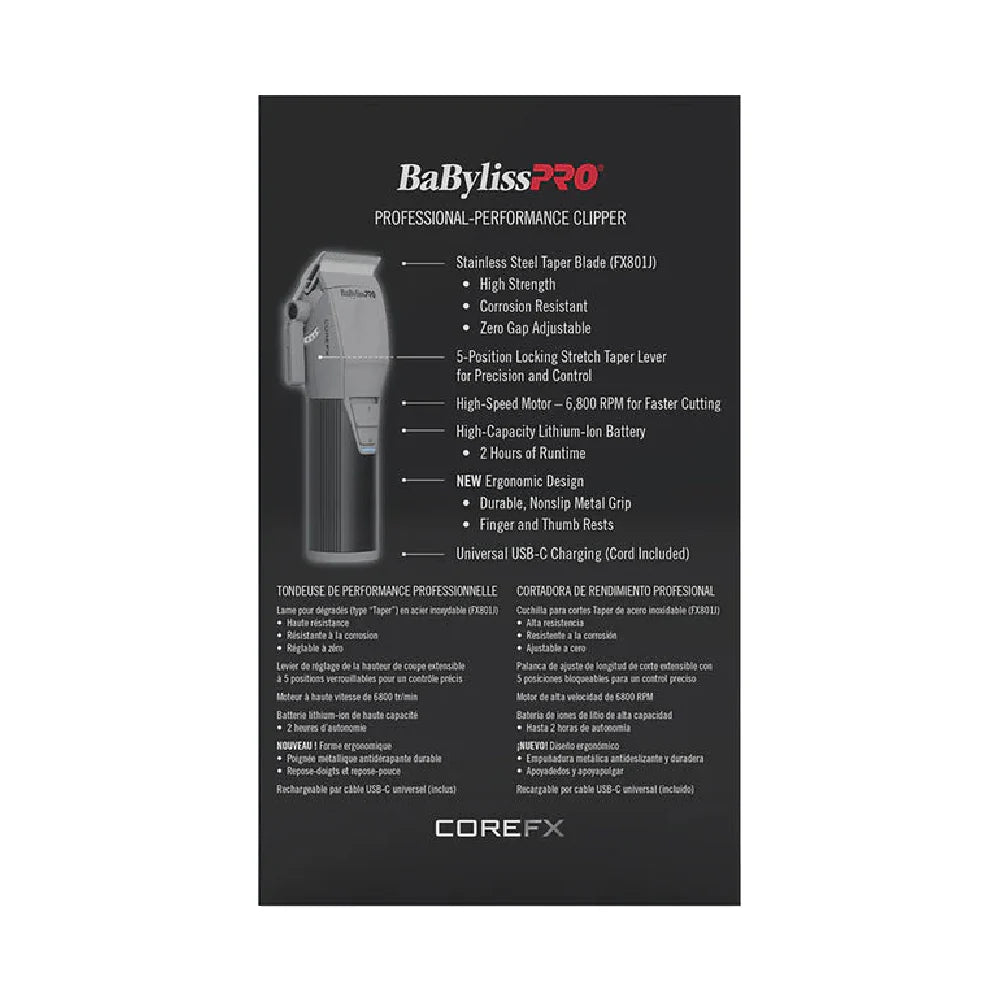 BABYLISS PRO COREFX CLIPPER, TRIMMER & DOUBLE FOIL SHAVER (COMBO)