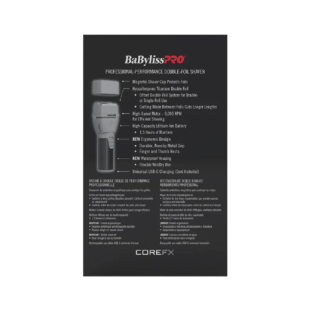 BABYLISS PRO COREFX CLIPPER, TRIMMER & DOUBLE FOIL SHAVER (COMBO)