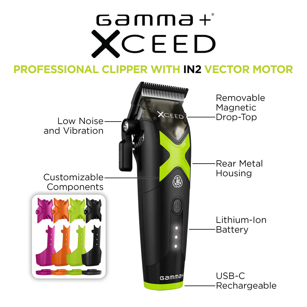 GAMMA+ XCEED PROFESSIONAL IN2 VECTOR MOTOR CORDLESS CLIPPER (GP609B)