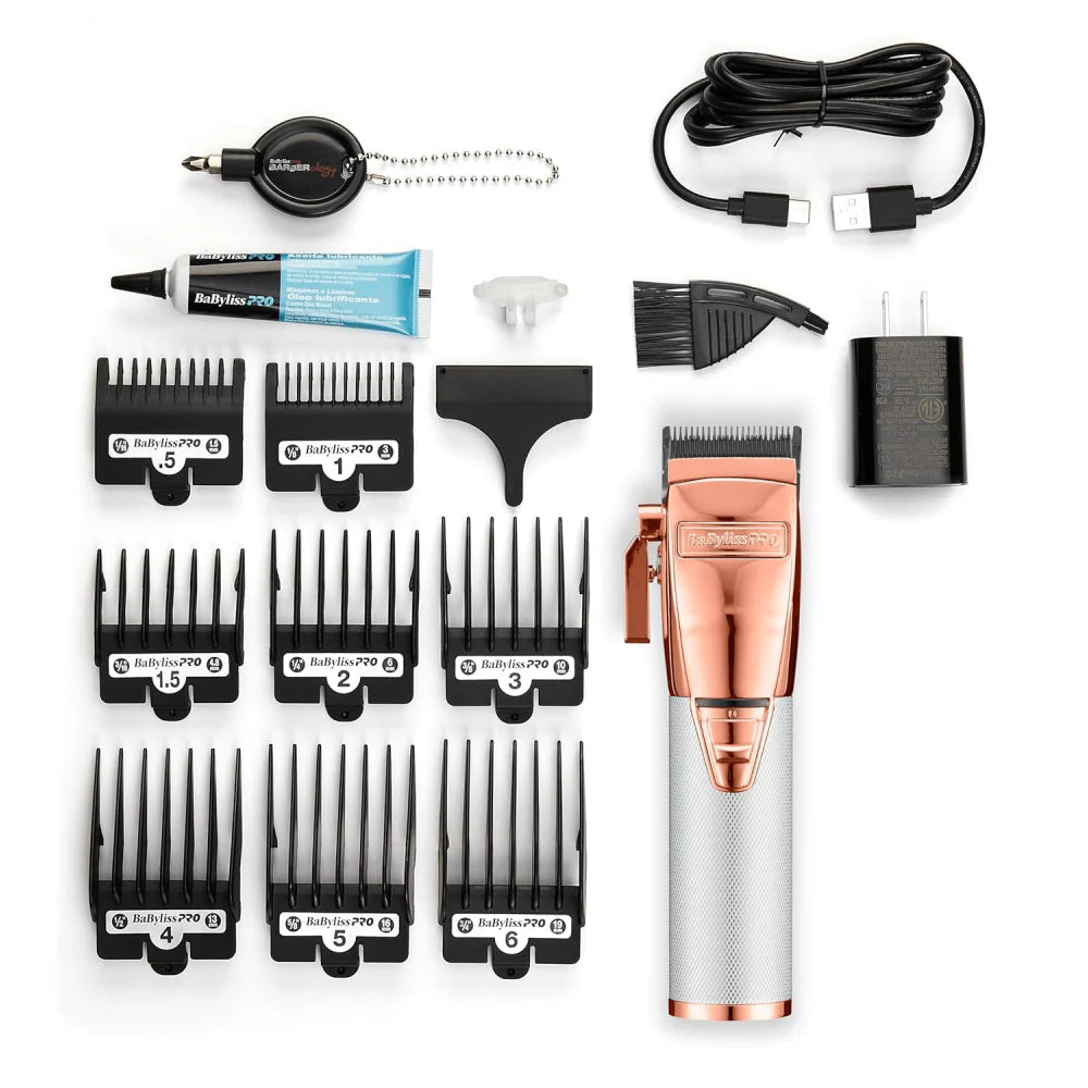 BABYLISS PRO FX+ UPGRADED ALL-METAL LITHIUM CLIPPER + UPGRADED FX+ OUTLINING CORDLESS TRIMMER + DOUBLE FOIL SHAVER (COMBO) (GOLD / SILVER / ROSE)