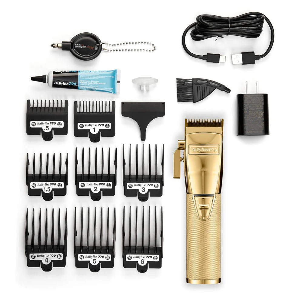 BABYLISS PRO FX+ UPGRADED ALL-METAL LITHIUM CLIPPER + UPGRADED FX+ OUTLINING CORDLESS TRIMMER + DOUBLE FOIL SHAVER (COMBO) (GOLD / SILVER / ROSE)