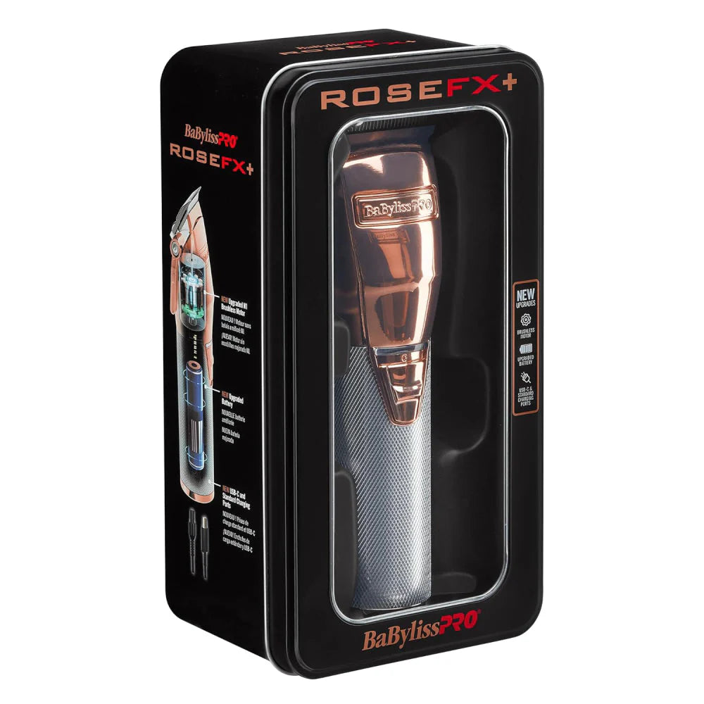 BABYLISS PRO FX+ UPGRADED ALL-METAL LITHIUM CLIPPER + UPGRADED FX+ OUTLINING CORDLESS TRIMMER + DOUBLE FOIL SHAVER (COMBO) (GOLD / SILVER / ROSE)