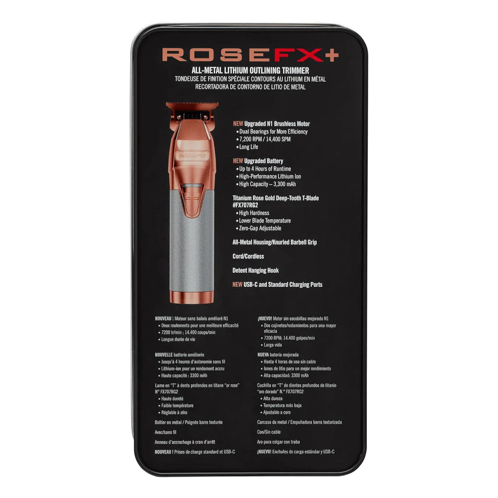 BABYLISS PRO FX+ UPGRADED ALL-METAL LITHIUM TRIMMER (GOLD / SILVER / ROSE GOLD)