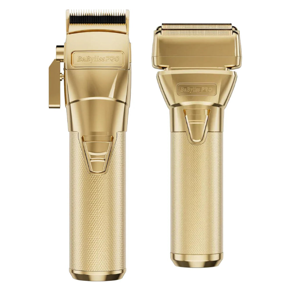 BABYLISS PRO FXONE GOLDFX CORDLESS CLIPPER + FXONE GOLDFX TRIMMER + FXONE GOLDFX SHAVER (COMBO) (#FX899G + # FX799G + #FXFX79FSG)