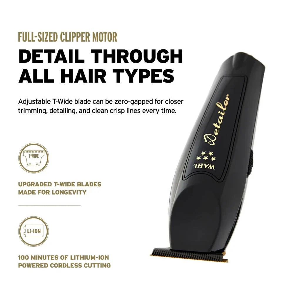 WAHL 5-STAR BLACK/GOLD CORDLESS BARBER COMBO – CORDLESS MAGIC CLIP & CORDLESS DETAILER #3025397
